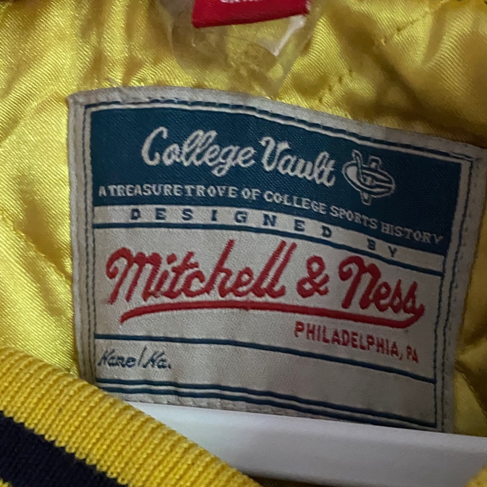 Mitchell & Ness Michigan Letterman Style Blue and Yellow Jacket - Picture 6 of 15